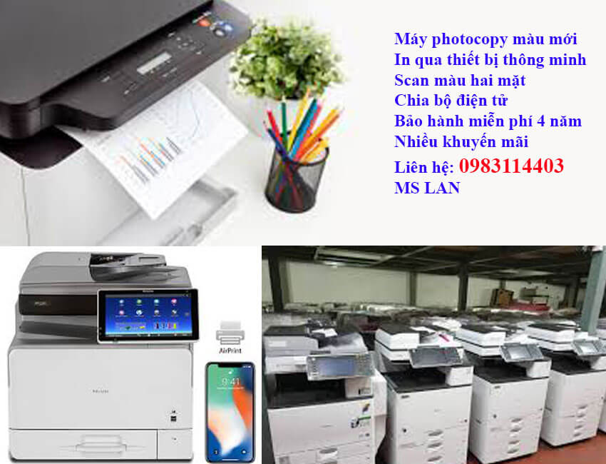 Bán máy photocopy màu giá rẻ bảo hành như máy mới