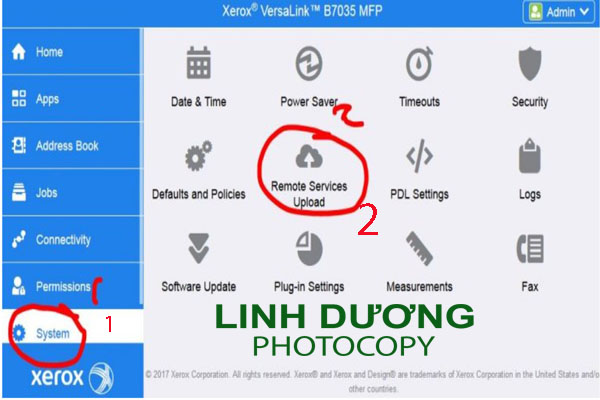 Các bước đăng nhập trên máy photocopy Xerox Versalink